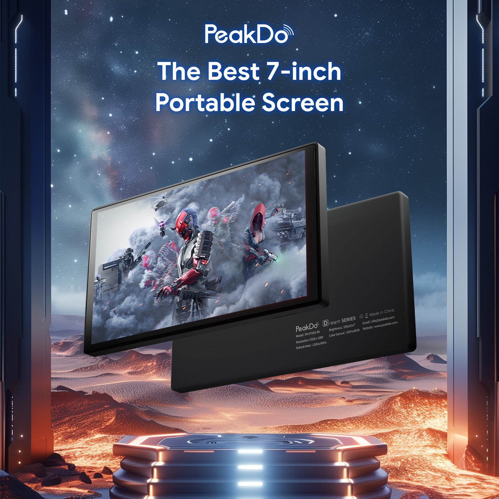 Image of PeakDo 7-Inch Ultra-Thin & Lightweight Portable Monitor Touchscreen