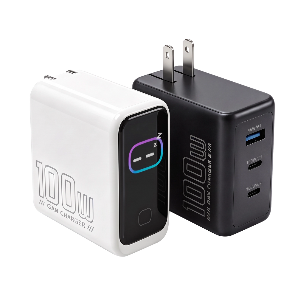 100W GaN Charger with US, EU & UK Plug Options