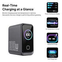 100W GaN Charger with US, EU & UK Plug Options