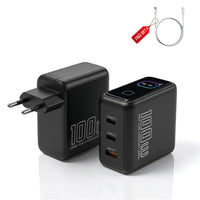 100W GaN Charger with US, EU & UK Plug Options