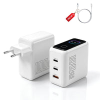 100W GaN Charger with US, EU & UK Plug Options