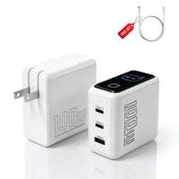 100W GaN Charger with US, EU & UK Plug Options