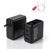 100W GaN Charger with US, EU & UK Plug Options